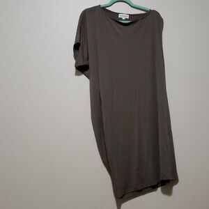 Slow FASHION NICOLE BRIDGER made in Vancouver green dress tunic size 2